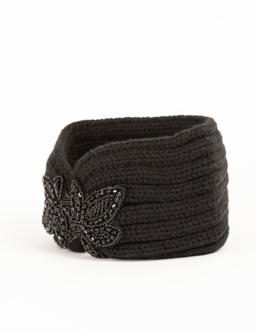 Bandeau avec détail en perles noir femme - 1