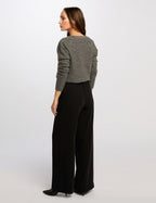 Pantalon large à fronces noir femme - 2