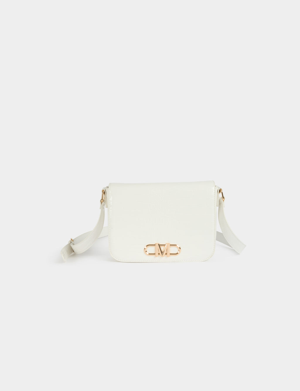 Sac bandoulière croco ivoire femme - 1