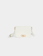 Sac bandoulière croco ivoire femme - 1