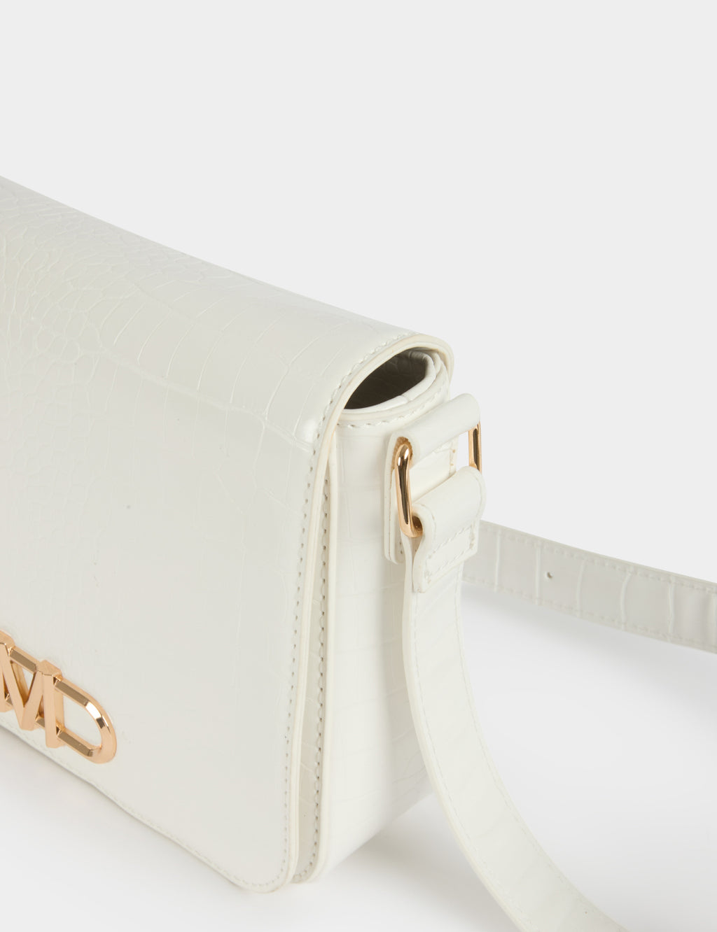 Sac bandoulière croco ivoire femme - 2