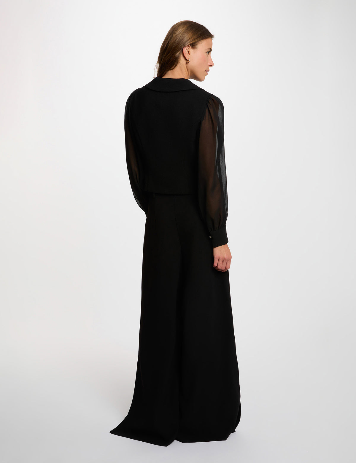 Gilet manches bouffantes noir femme - 2